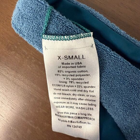 Anthropologie Mara Hoffman Kay Terry Fabric Bikini Bottom in Slate Blue XS NWT - Picture 7 of 9